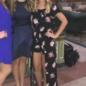 Floral Maxi Romper Dress